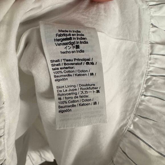 Madewell Bubble-Hem Mini Shirt Dress WMNS M White Long Sleeve NU761 Button Front - Picture 11 of 13